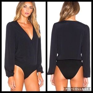 Lovers+Friends Vision Long Sleeve Black Bodysuit